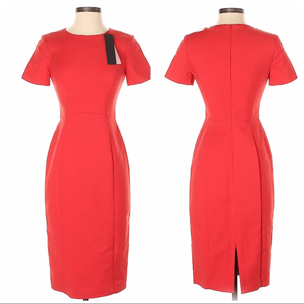 Black Halo Jodee Red Knee Length Sheath Dress